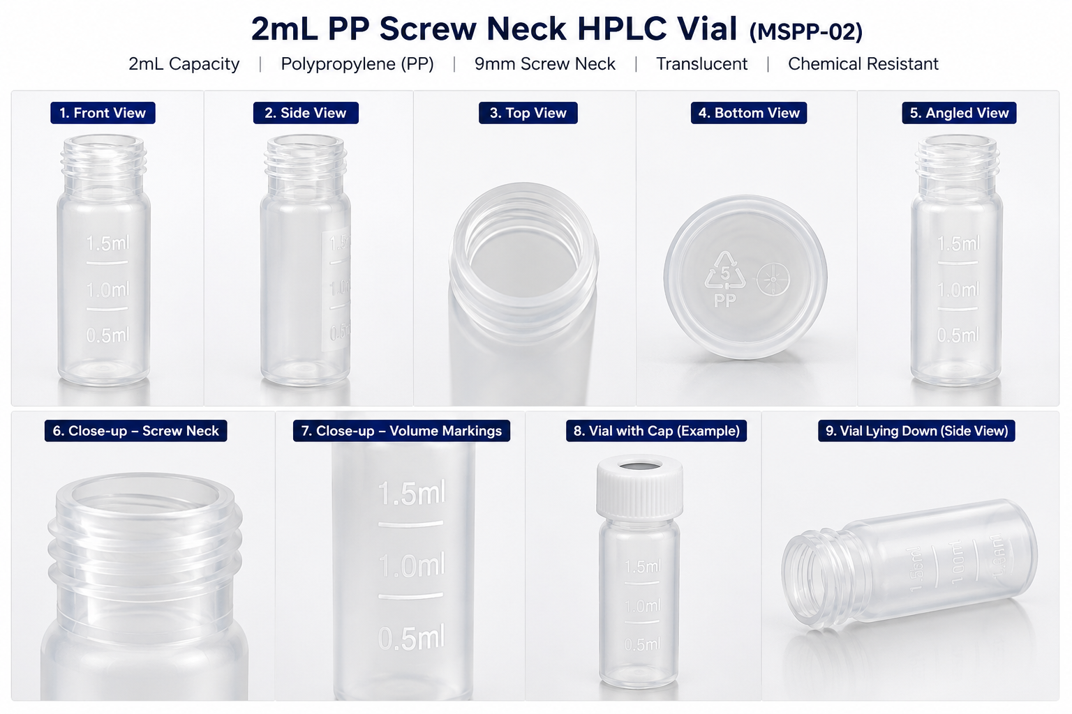 2mL PP Screw Neck HPLC Vial