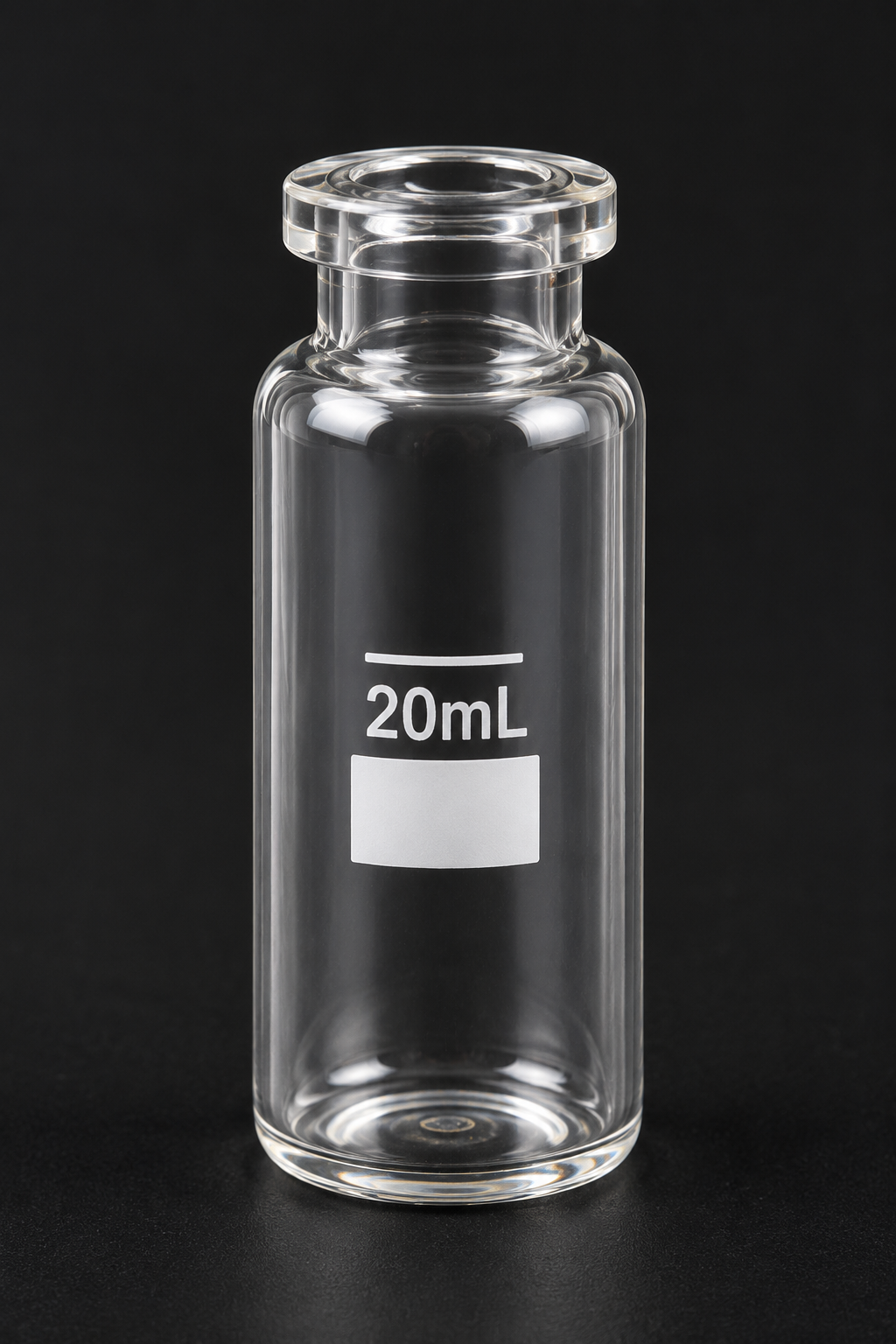 20mL Clear Glass Crimp Neck Vial – Round Bottom