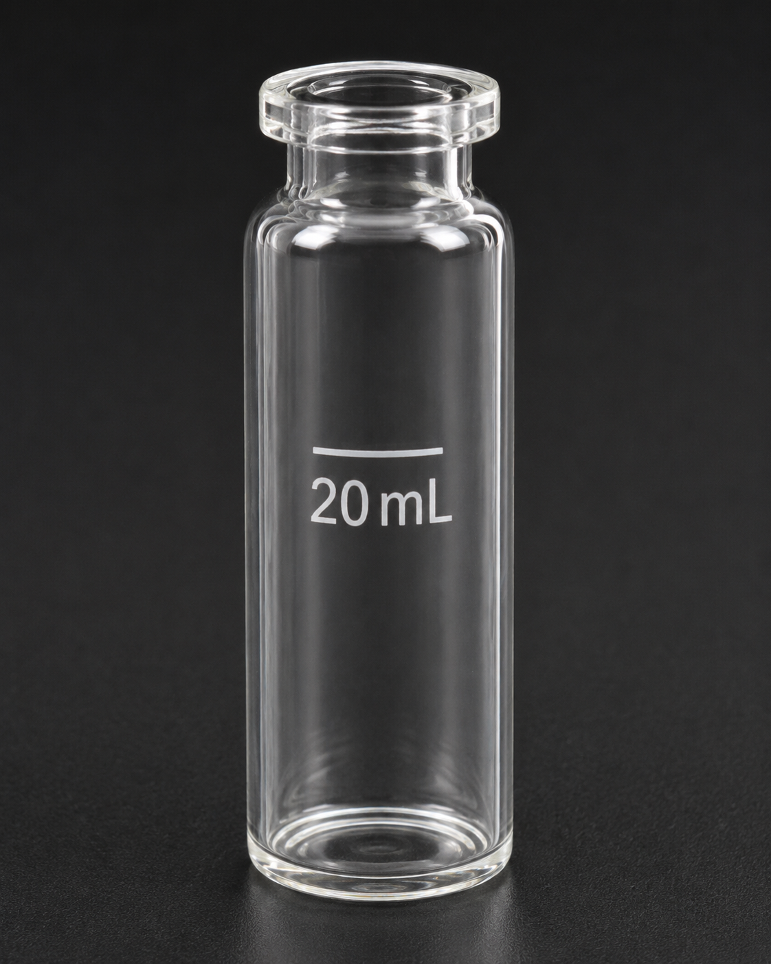 20mL Clear Glass Crimp Neck Vial – Flat Bottom