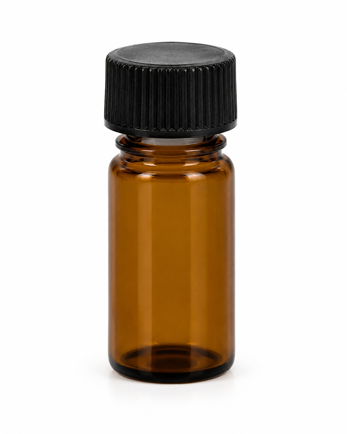 3mL Amber / Clear Glass Screw Neck Storage Vial with Inner Push & Black Cap