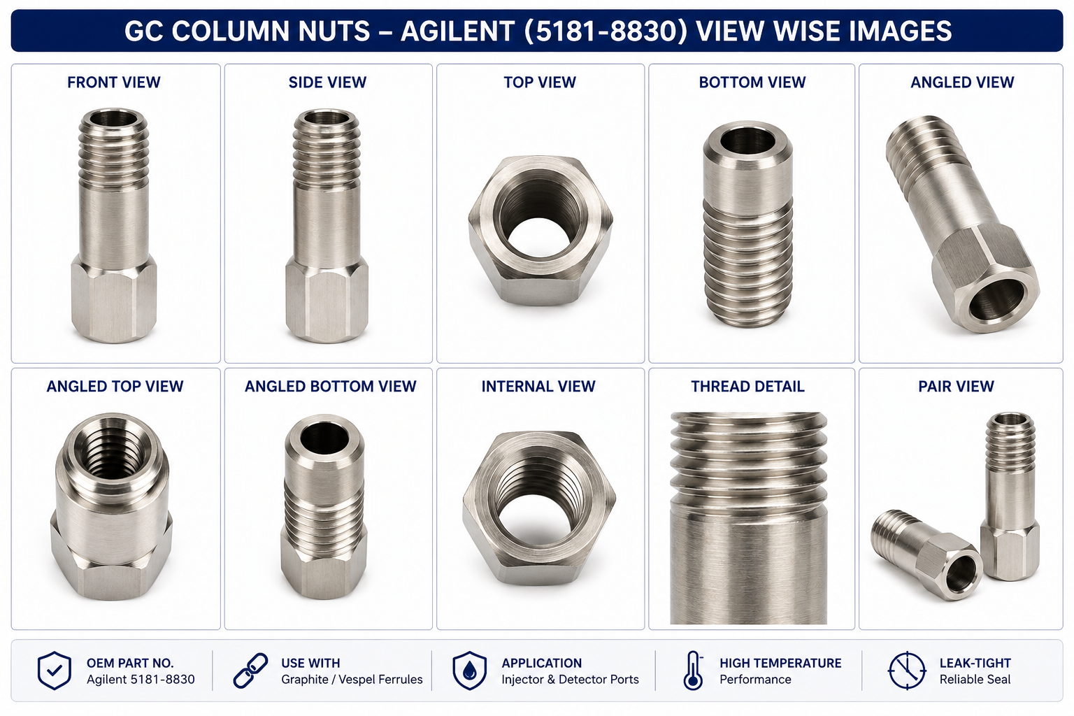 GC Column Nuts — Agilent