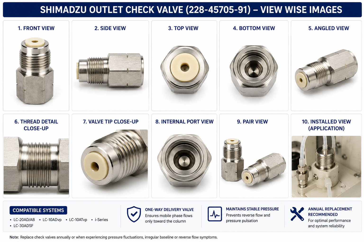 Shimadzu Outlet Check Valve