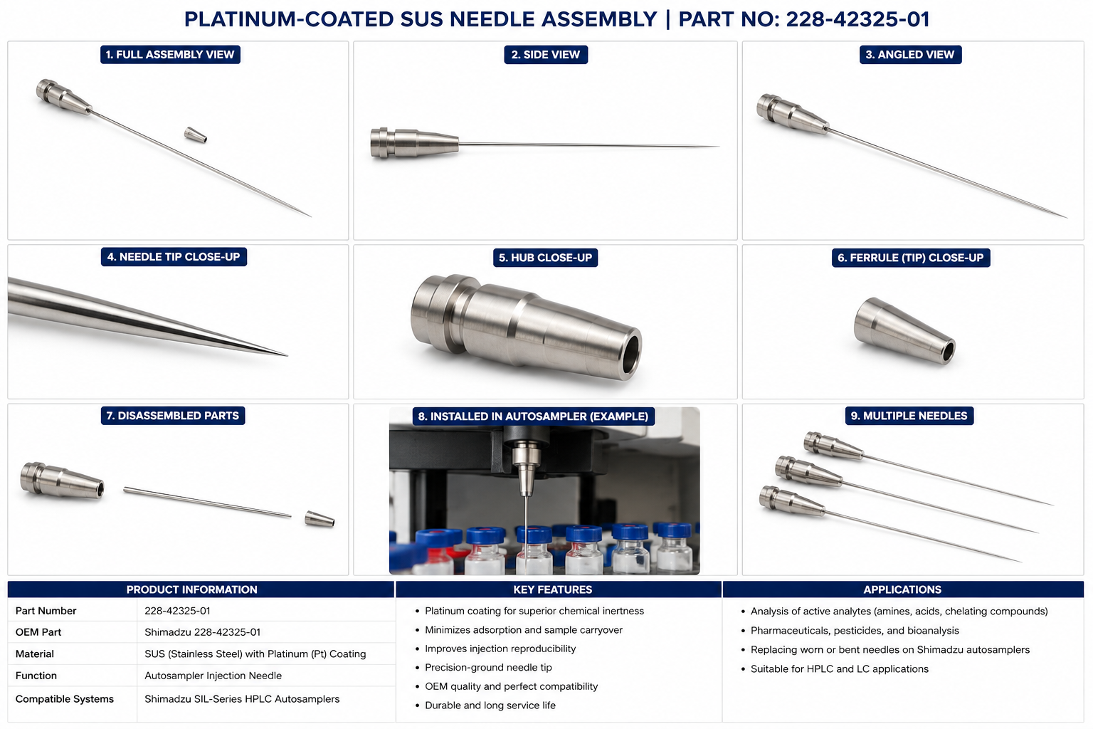 Platinum-Coated SUS Needle Assembly