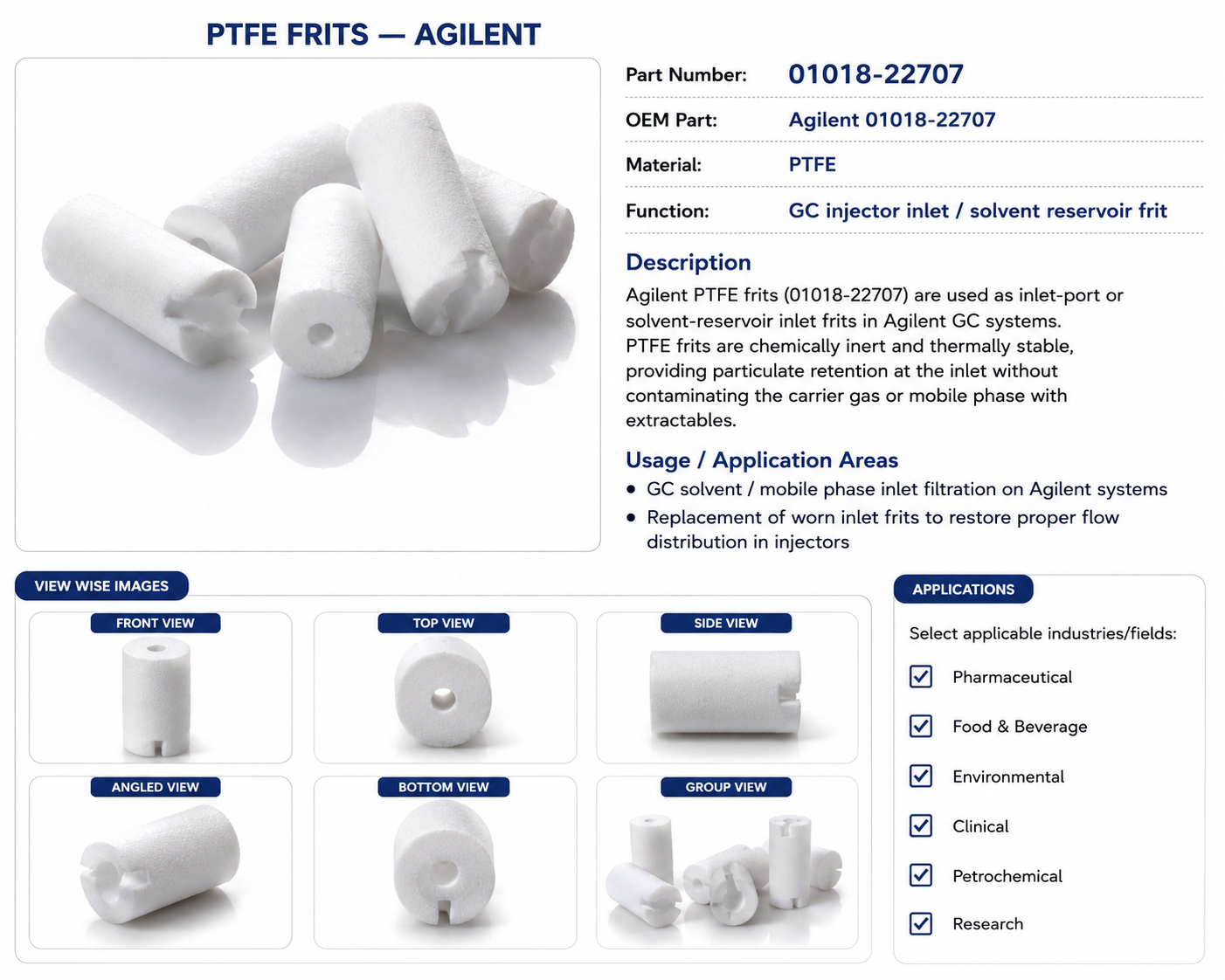 PTFE Frits — Agilent