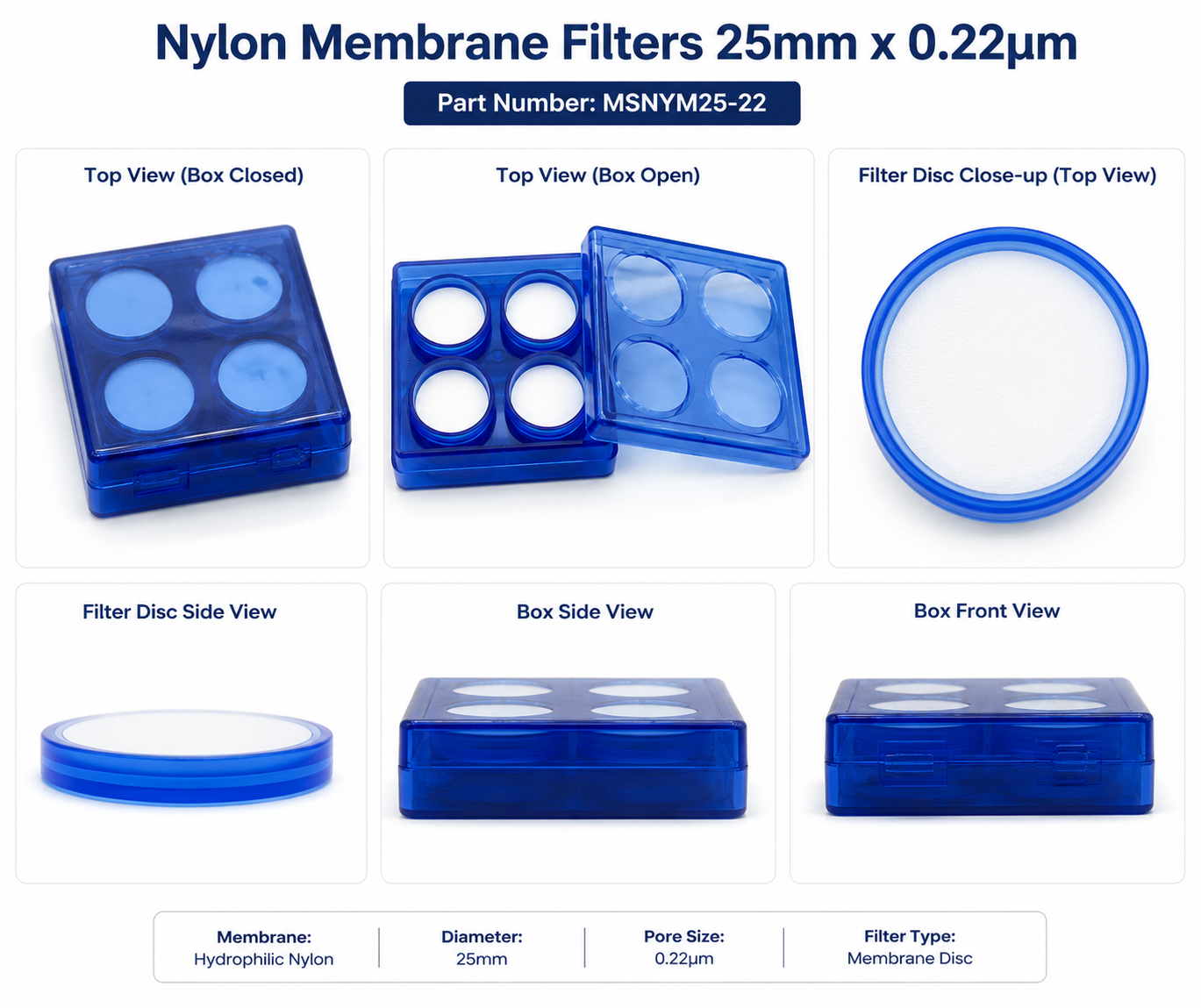 Nylon Membrane Filter 25mm × 0.22µm