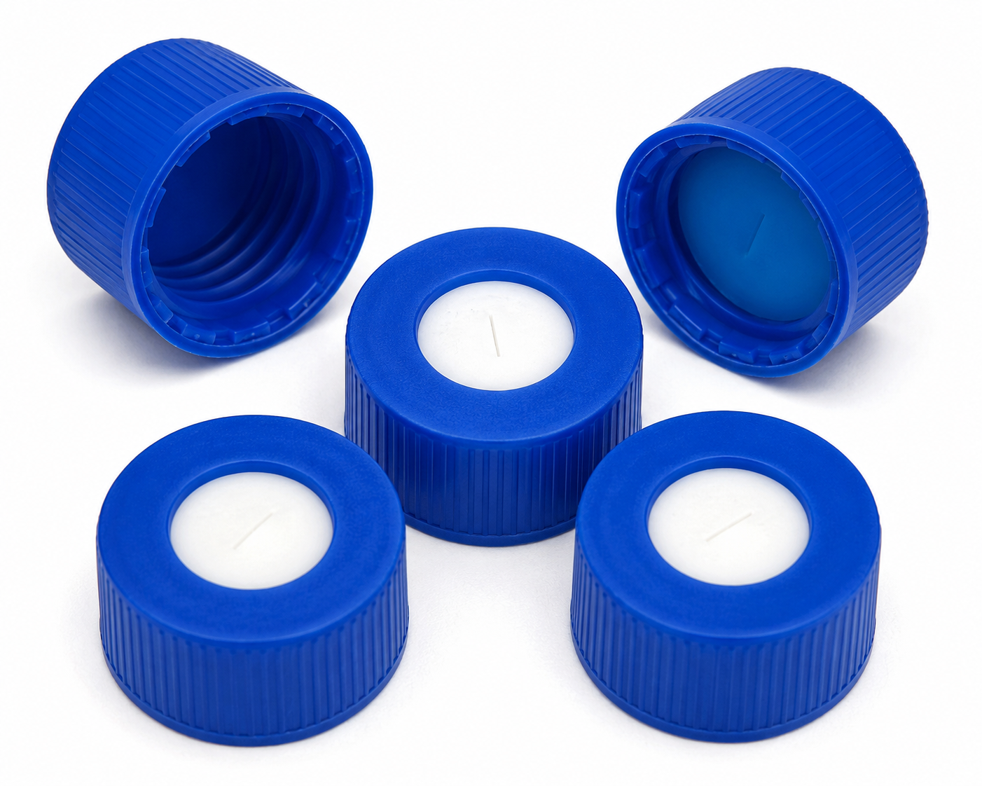 9mm Blue Screw Non-Bonded Pre-Slit Cap Septa