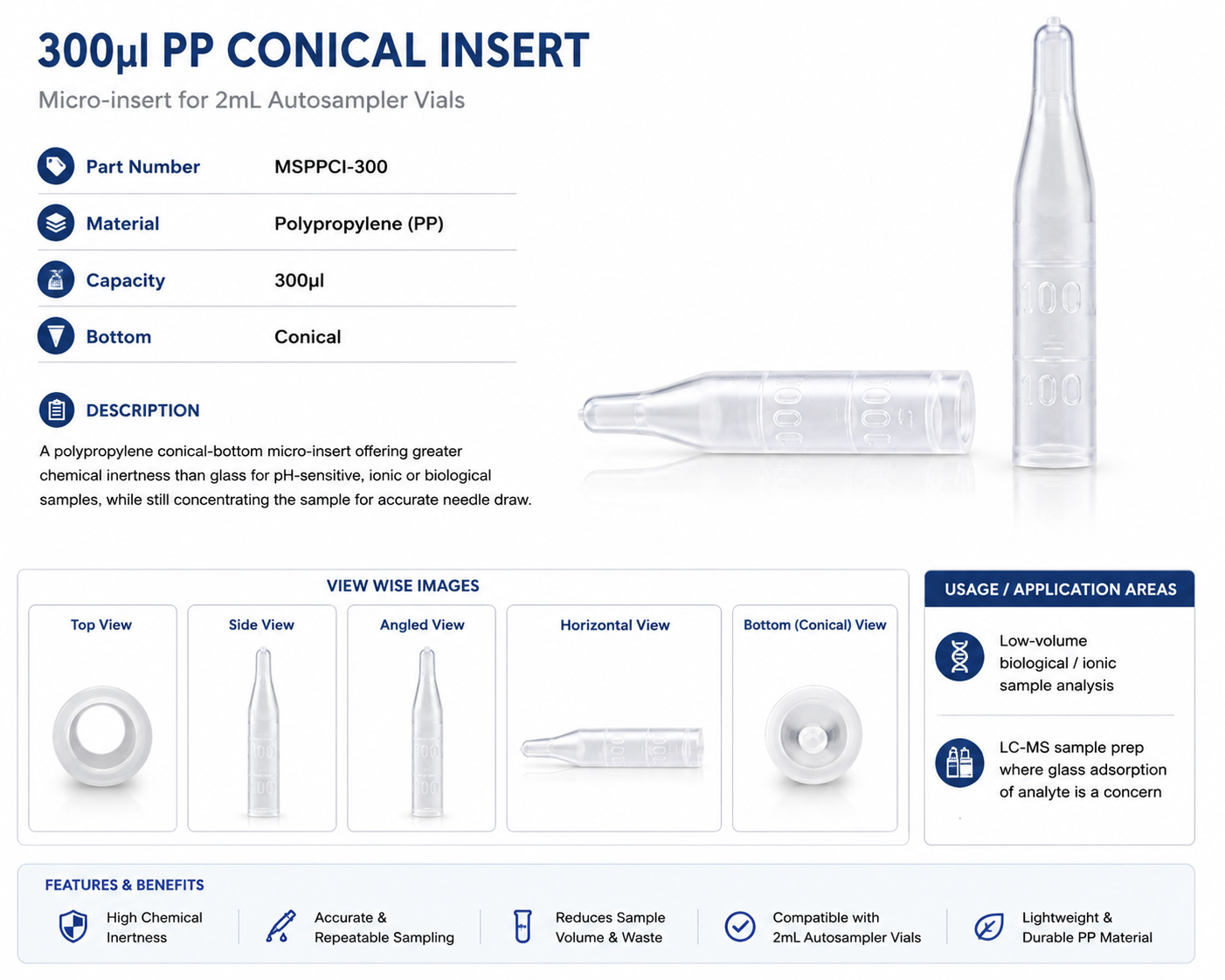 300µl PP Conical Insert